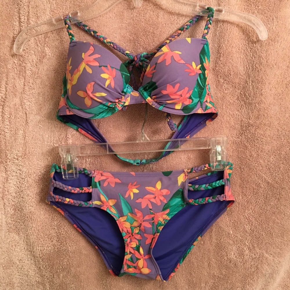 🌻4/$25🌻 AERIE 🍓Pastel Tropical Braided Bikini